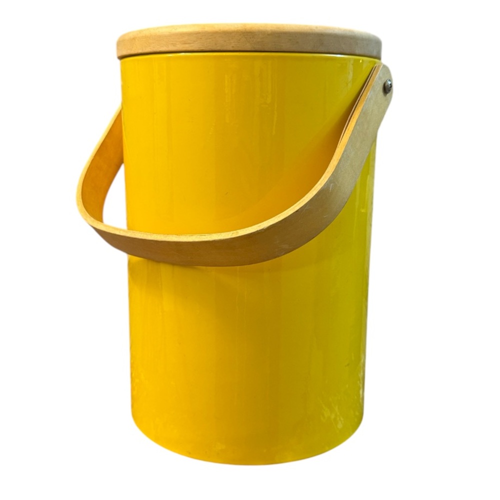 Vintage Georges Briard MCM Yellow Vinyl Ice Bucket